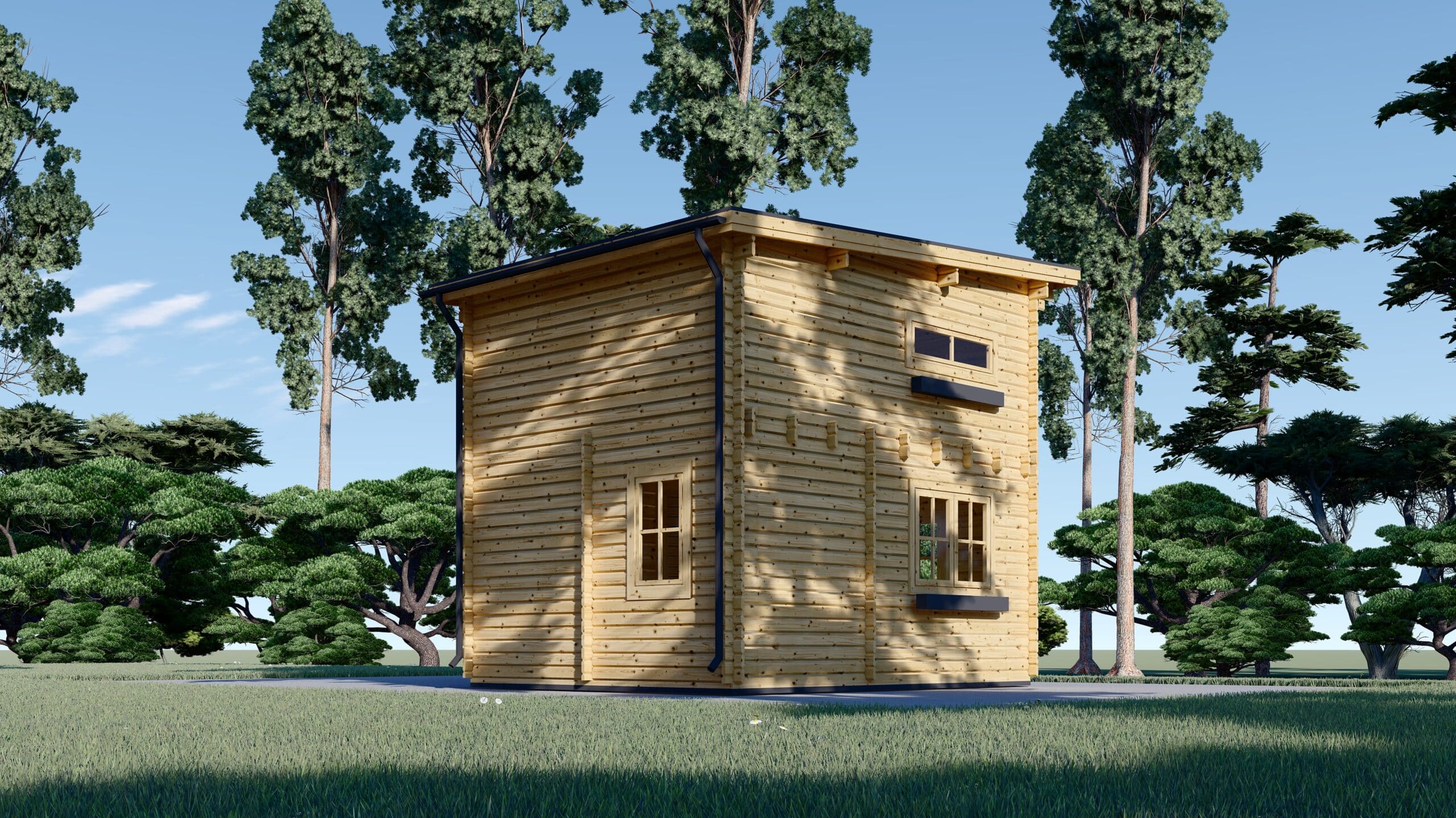 B2b_Avignon_TP_5-scaled-1.jpg Blockbohlenhaus mit Schlafboden DORNBIRN (44 mm), 20 m² + 16 m² mit Pultdach – Bild 5