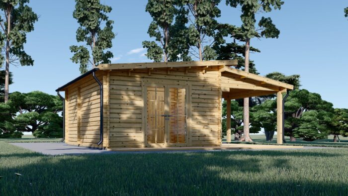 Gartenhaus HELENE 6x4m, 24m² mit 12.5m² Terrasse – Bild 2