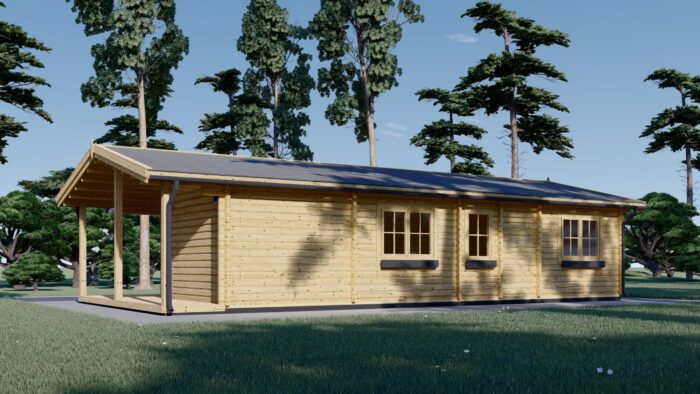 Blockbohlenhaus LUDWIG (44 + 44mm), 6x12m, 72m² – Bild 3