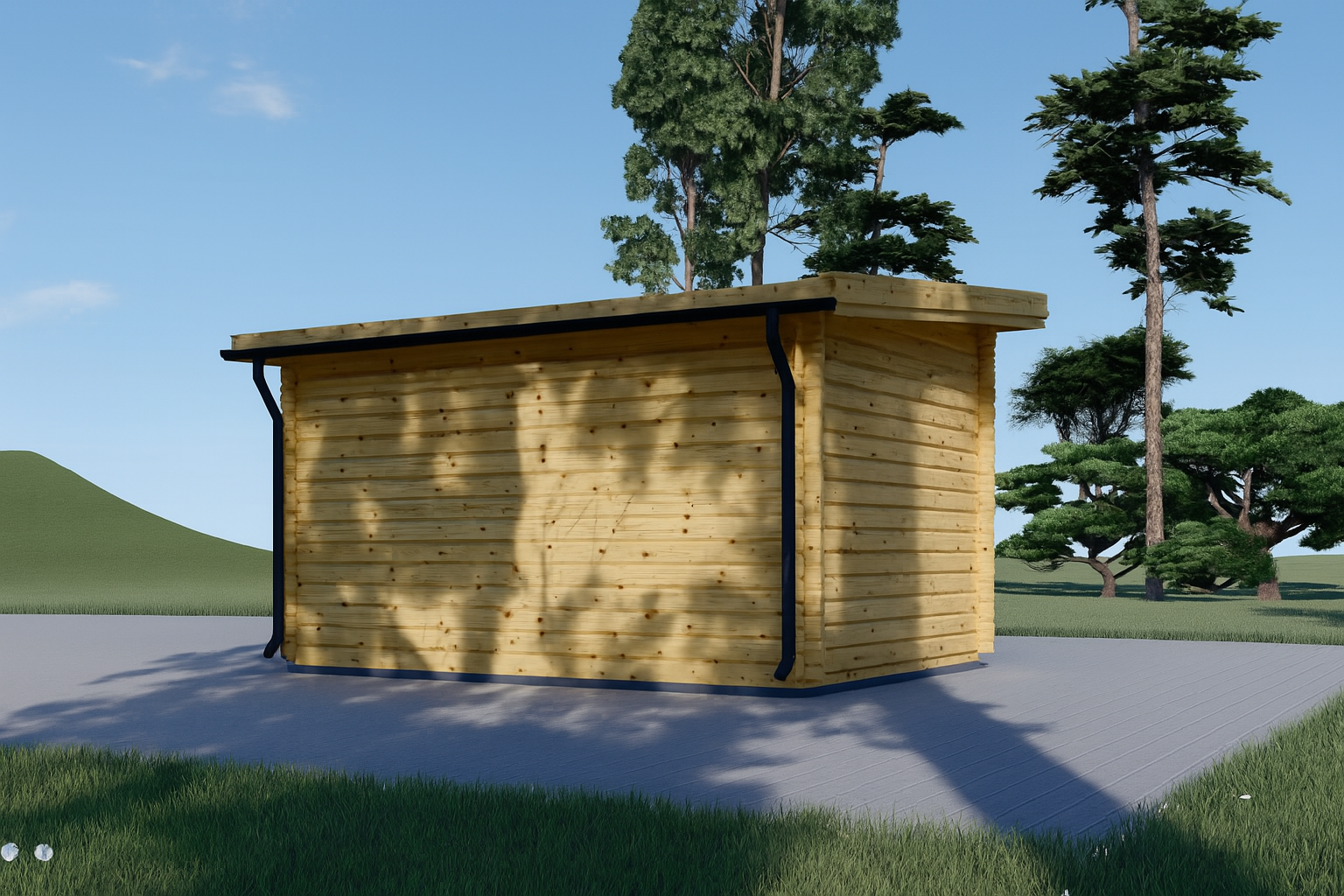ChatGPT-Image-10.-Juli-2025-09_48_57.png Gartenhaus Donau 4x3 m, 12 m² mit Flachdach – Bild 3