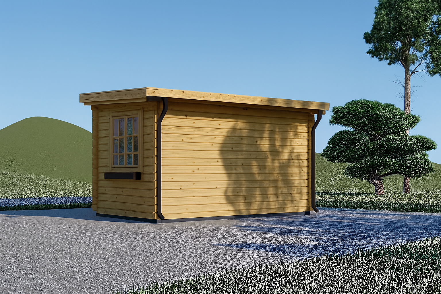 ChatGPT-Image-10.-Juli-2025-10_24_49.png Gartenhaus Donau 4x3 m, 12 m² mit Flachdach – Bild 5