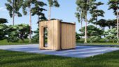 Gartensauna Erna (34 mm + Holzverschalung), 2,6 x 2,1 m, 3,8 m² – Bild 4