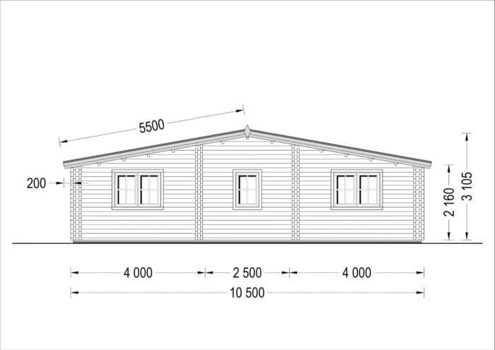 Premium Blockbohlenhaus FRITZ (44 + 44mm) 60m² – Bild 9