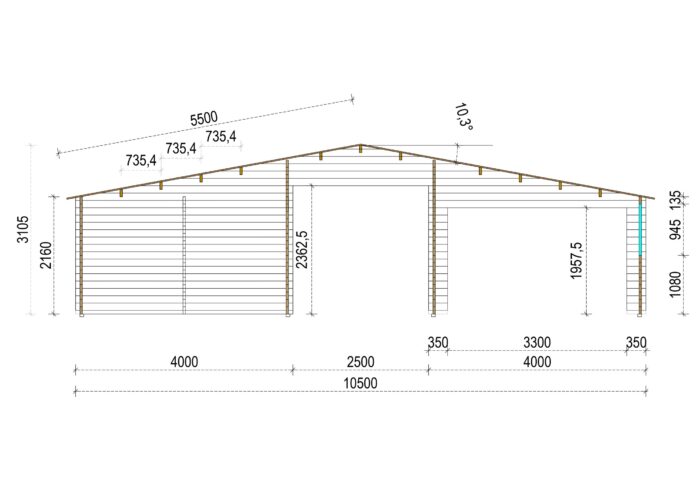 Premium Blockbohlenhaus FRITZ (44 + 44mm) 60m² – Bild 11