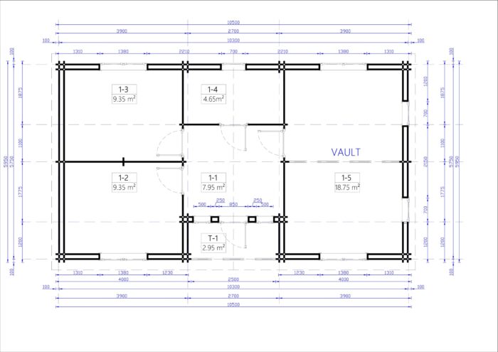 Premium Blockbohlenhaus FRITZ (44 + 44mm) 60m² – Bild 12