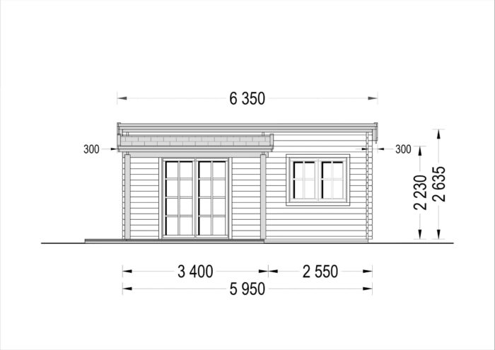 Gartenhaus HELENE 6x4m, 24m² mit 12.5m² Terrasse – Bild 7