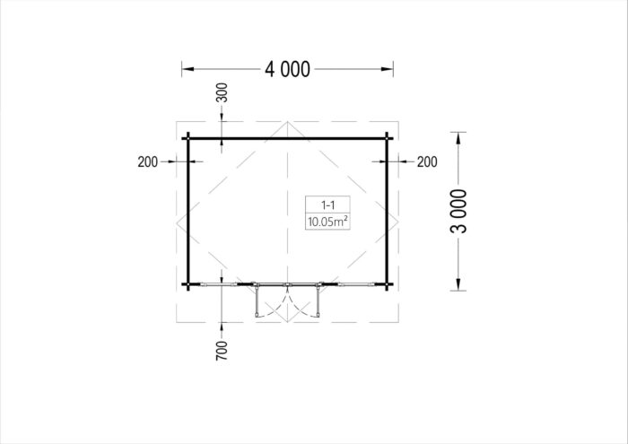 Gartenhaus aus Holz OLIVER (44mm), 4x3m, 12m² – Bild 8