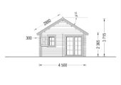 Blockbohlenhaus mit Schlafboden SALLY (44 + 44mm), 27m² Isoliert – Bild 8