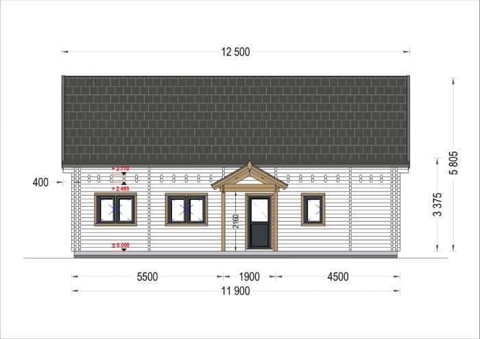 Blockbohlenhaus VERENA (44 + 44mm), 127m² – Bild 10