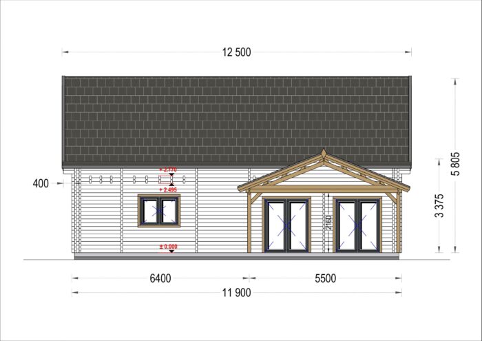Blockbohlenhaus VERENA (44 + 44mm), 127m² – Bild 12