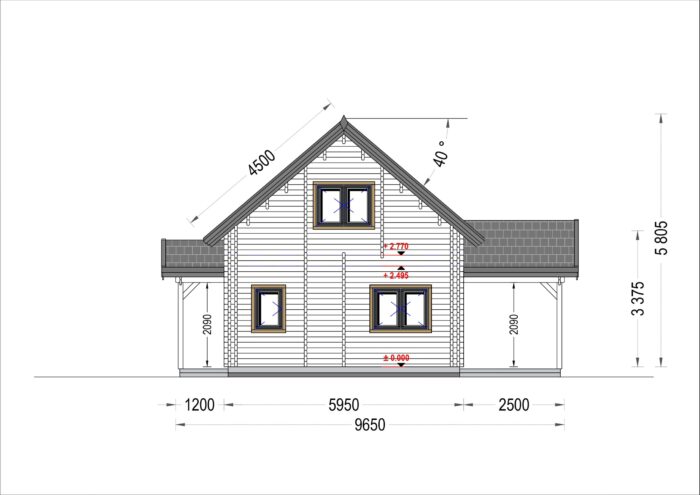 Blockbohlenhaus VERENA (44 + 44mm), 127m² – Bild 13