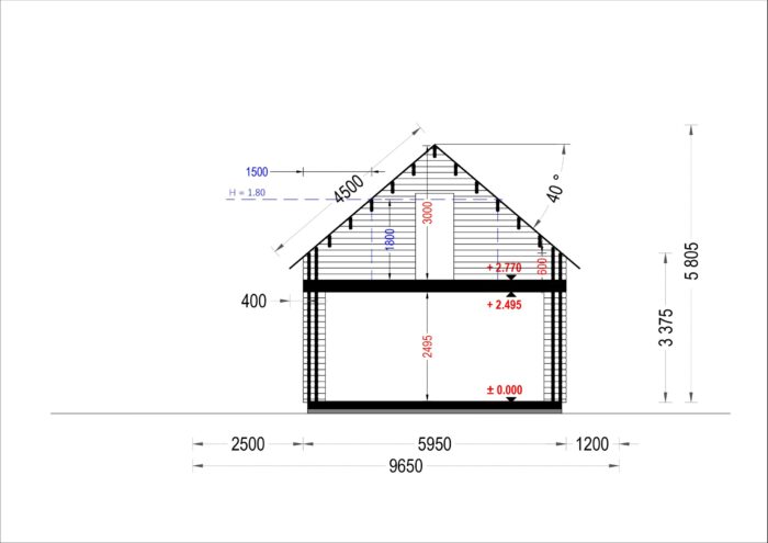 Blockbohlenhaus VERENA (44 + 44mm), 127m² – Bild 14