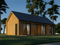 Blockbohlenhaus ADRIAN (44mm + Holzverschalung ), 50m² Extra Isoliert