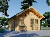 Blockbohlenhaus mit Schlafboden SALLY (44mm), 27m²