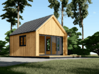 Blockbohlenhaus SUSI (44mm + Holzverschalung), 20m² Isoliert