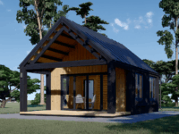 Blockbohlenhaus ANNA (44 mm + Holzverschalung ), 39 m² Extra Isoliert