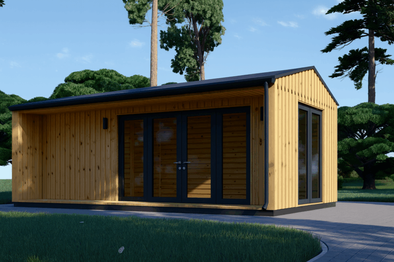 Gartenhaus TAURUS (34 mm + Holzverschalung), 7x4 m, 28 m²