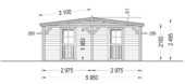 Carport aus Holz für 1 Auto mit Schuppen (44 mm), 5x6 m – Bild 4
