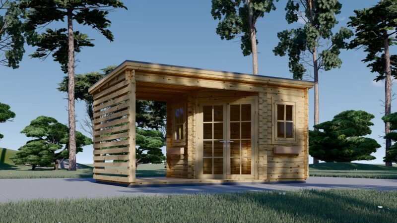 Premium Gartenhaus Gartenhaus ALAN PLUS (28mm), 5x3m,  9m² + 6.5m²