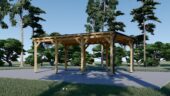 Carport aus Holz mit Flachdach, 3x6m, 18m² – Bild 5