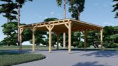 Doppelcarport aus Holz mit Flachdach · 6 × 6 m · 36 m² – Bild 2