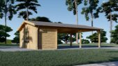 Carport aus Holz für 2 Autos mit Schuppen (44 mm), 5,5x6 m – Bild 3