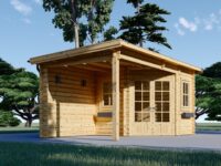 Gartenhaus mit Terrasse KATI (28 mm), 5x3 m, 7.5 m² + 7.5 m²
