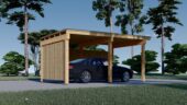 Carport NOVA mit L-förmiger Wand · 3,2 × 6 m – Bild 2