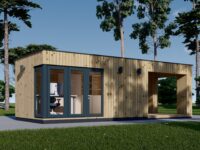 Gartenhaus PREMIUM mit Terrasse 5x3 m, 15 m² + 9 m² Isoliert
