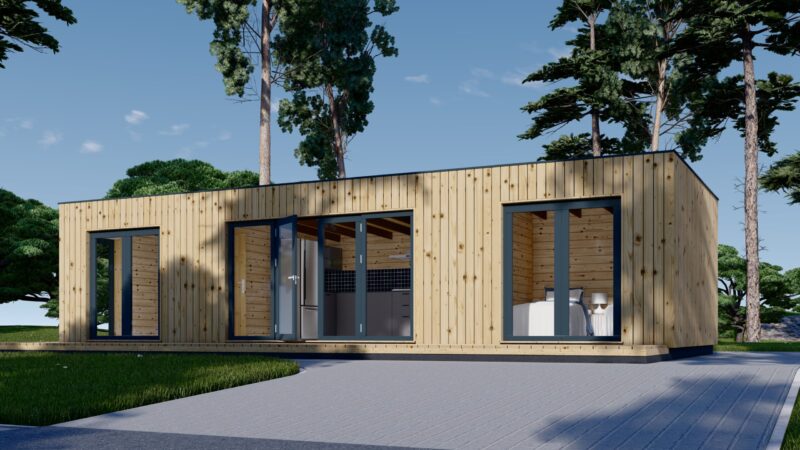 Holzhaus Tobi (34mm + Holzverschalung), 10.5x4.5m, 47m²