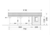 Carport aus Holz für 2 Autos mit Schuppen (44 mm), 5,5x6 m – Bild 9
