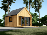 Blockbohlenhaus SUSI (44mm + Holzverschalung), 20m² Isoliert