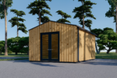 Gartenhaus TAURUS (34mm + Holzverschalung), 5,5x5 m, 22 m² Isoliert – Bild 3