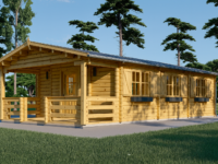 Blockbohlenhaus HANNES 42 m² + 10 m² Terrasse