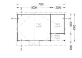 Premium Gartenhaus  CLAUDIA (44-66mm) 28m², 7x4m – Bild 6
