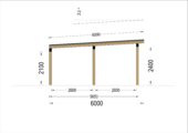 Carport NOVA mit L-förmiger Wand · 3,2 × 6 m – Bild 6