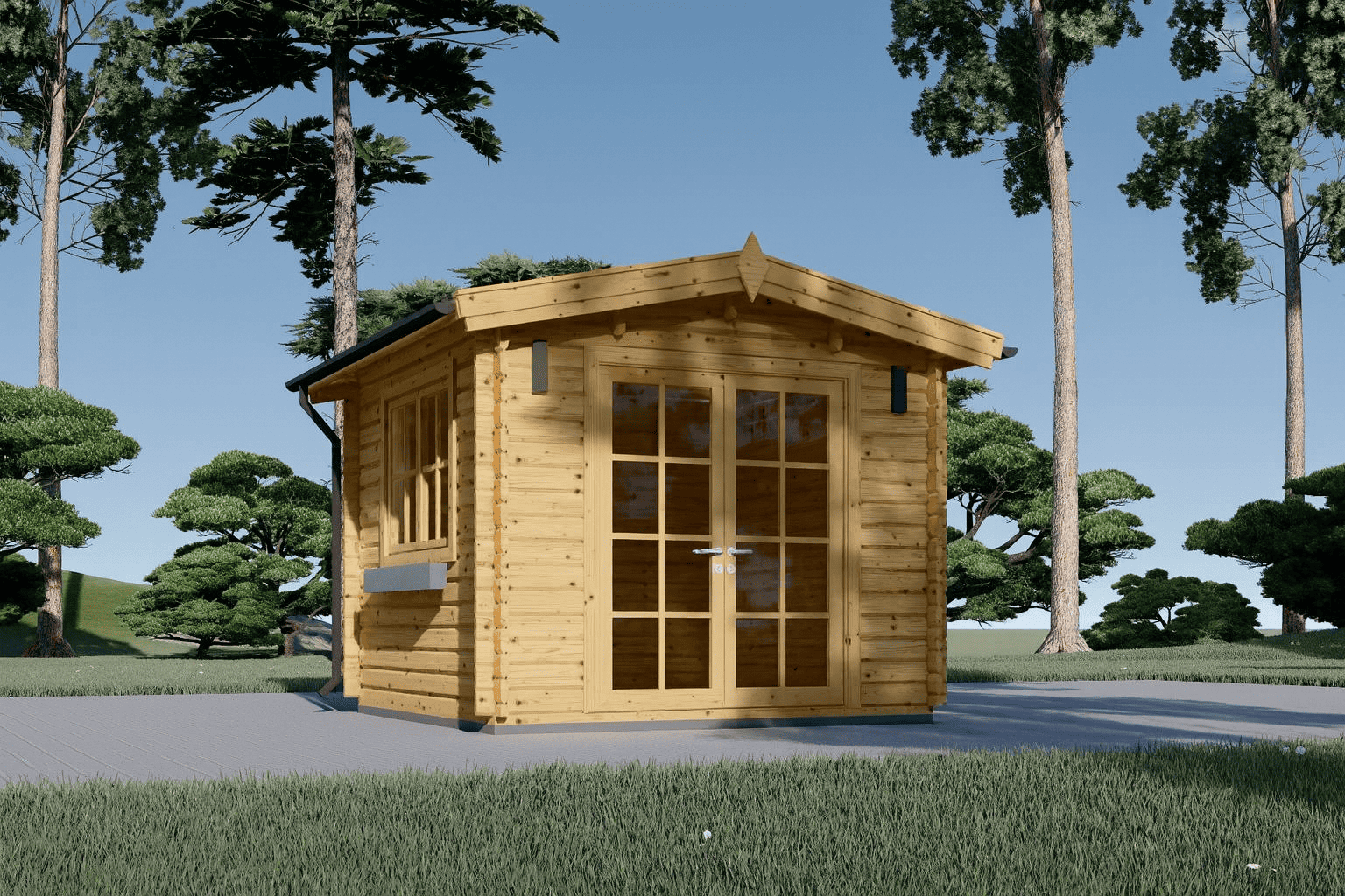 Gartenhaus_Adria.png Gartenhaus ADRIA (44 mm), 3x3 m, 9 m² – Bild 1