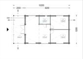 Blockbohlenhaus HANNES (44+44 mm Isoliert) · 42 m² + 10 m² Terrasse · Pultdach – Bild 6