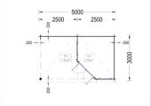 Gartenhaus mit Terrasse KATI (44 mm), 5x3 m, 7.5 m² + 7.5 m² – Bild 7