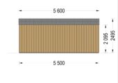 Gartenhaus TAURUS (34mm + Holzverschalung), 5,5x4m, 16,5m² Isoliert – Bild 5