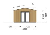 Gartenhaus TAURUS (34mm + Holzverschalung), 5,5x5 m, 22 m² Isoliert – Bild 8