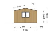 Gartenhaus TAURUS (34mm + Holzverschalung), 5,5x5 m, 22 m² Isoliert – Bild 5