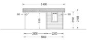 Carport aus Holz für 1 Auto mit Schuppen (44 mm), 5x6 m – Bild 5