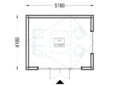 Gartenhaus ANTONIA (34mm + Holzverschalung ), 5x4m, 20m² – Bild 6
