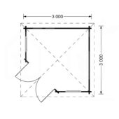Gartenhaus ALAN (28mm), 3x3m, 9m² – Bild 6