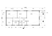 Blockbohlenhaus GOSAU (44+44 mm), 6x15 m, 90 m² Isoliert – Bild 8
