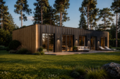 Wohnhaus BERTA 3 (66 mm + Holzverschalung Isoliert), 75 m²