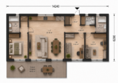 Wohnhaus BERTA 3 (66 mm + Holzverschalung Isoliert), 75 m² – Bild 3