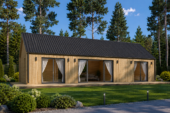 Blockbohlenhaus ADRIAN (44mm + Holzverschalung ), 50m² Extra Isoliert – Bild 3