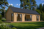 Blockbohlenhaus ADRIAN (44mm + Holzverschalung ), 50m² Extra Isoliert